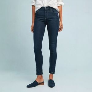NWT Citizen of Humanity Rocket Skinny High Rise Jeans Split Hem Studded - 25